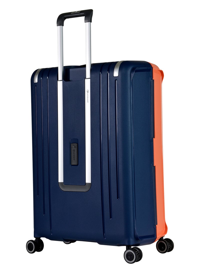 Vertica Hard Case Trolley Luggage Set of 2 Polypropylene Lightweight 4 Quiet Double Spinner Wheels With TSA Lock B0006M DarkBlue Orange