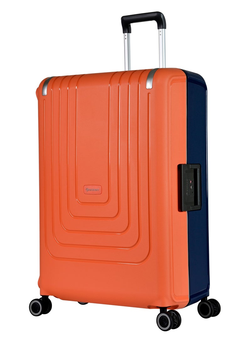 Vertica Hard Case Trolley Luggage Set of 2 Polypropylene Lightweight 4 Quiet Double Spinner Wheels With TSA Lock B0006M DarkBlue Orange