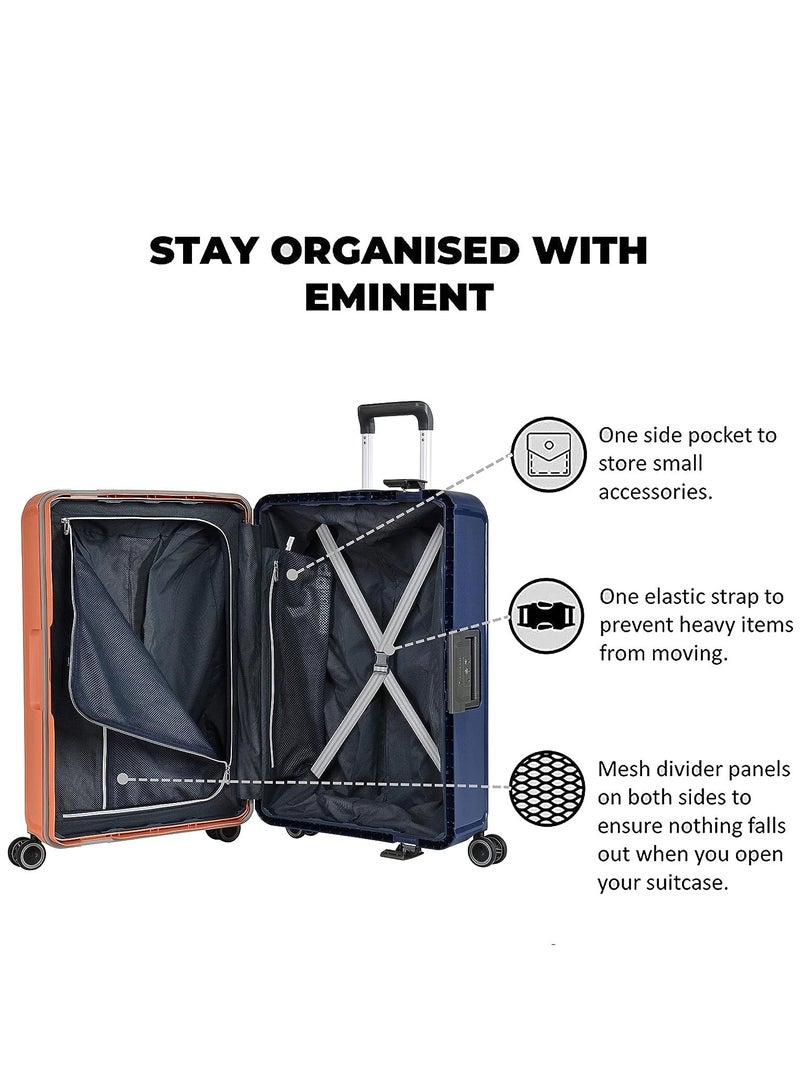 Vertica Hard Case Trolley Luggage Set of 2 Polypropylene Lightweight 4 Quiet Double Spinner Wheels With TSA Lock B0006M DarkBlue Orange