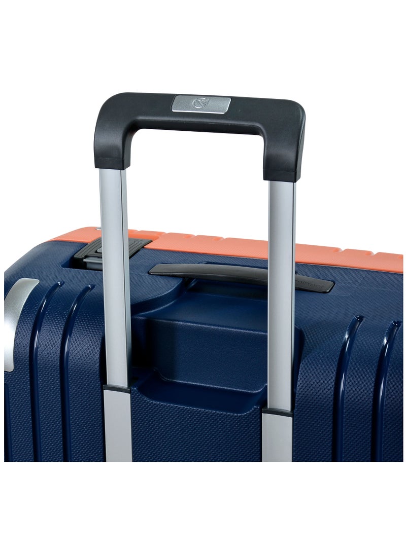 Vertica Hard Case Trolley Luggage Set of 2 Polypropylene Lightweight 4 Quiet Double Spinner Wheels With TSA Lock B0006M DarkBlue Orange