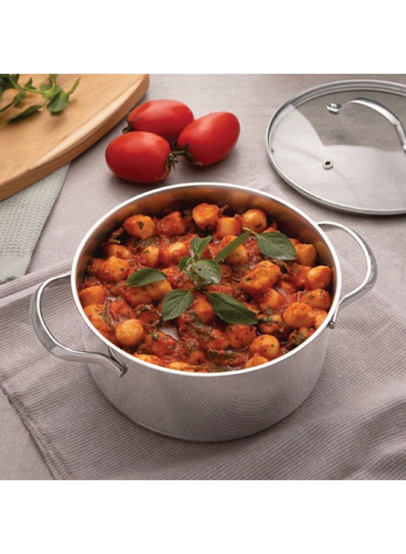 Since 1911,Made in Brazil- Una 20cm 3.6L Stainless Steel Deep Casserole with Tri-ply Bottom