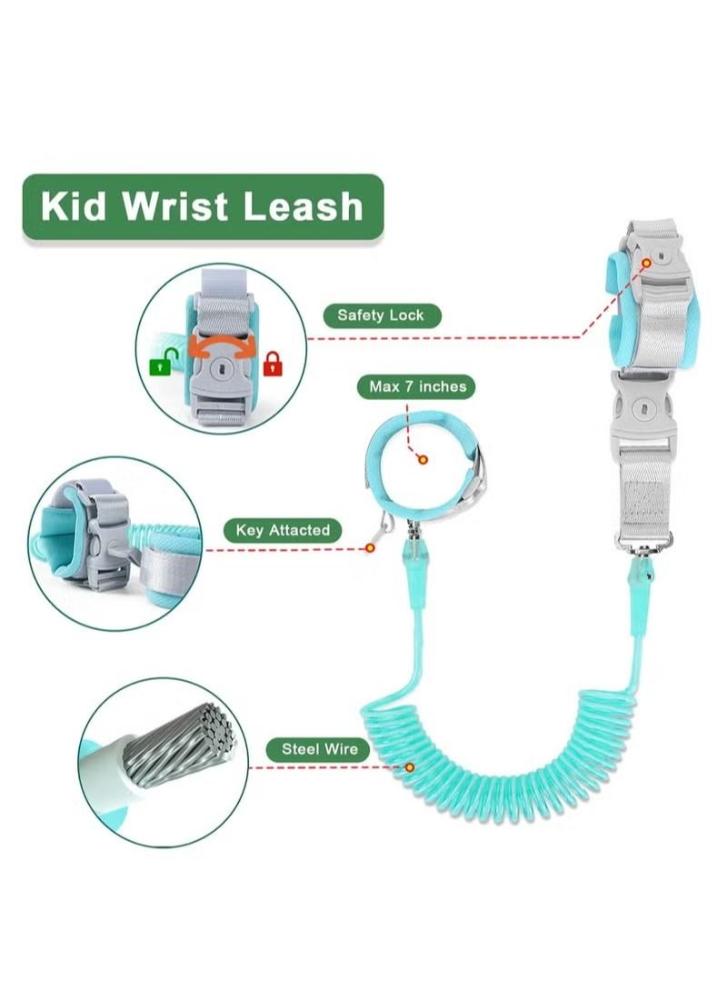 Children's loss prevention belt with backpack strap and child safety belt wrist loop