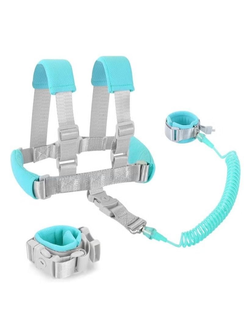 Children's loss prevention belt with backpack strap and child safety belt wrist loop