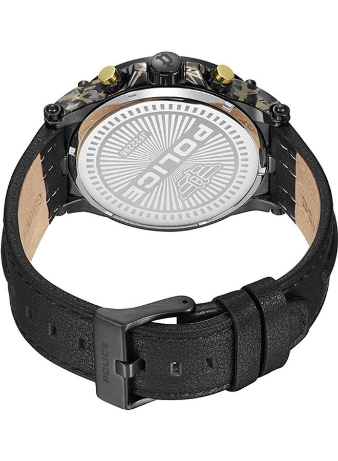 Men's Taman Leather Strap Chronograph Wrist Watch PEWJF2226641 - 47mm - Black