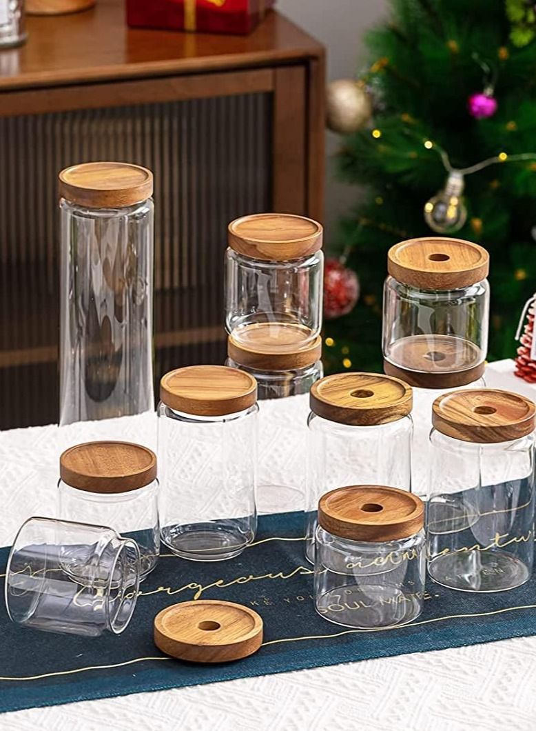 3 Pack Airtight Glass Storage Jar ,Borosilicate Glass Kitchen Canisters，Glass Canister for Kitchen, Pantry Organization, Ideal for Coffee, Nuts, Cookie (1000ml)