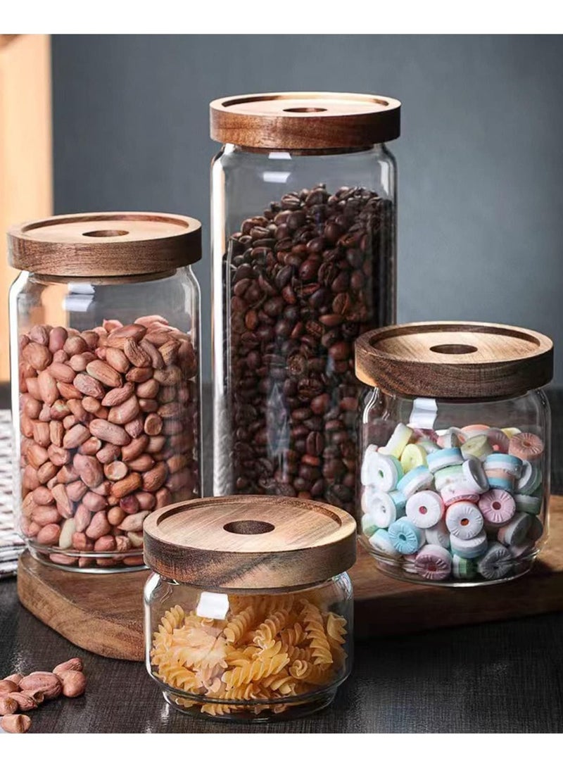 3 Pack Airtight Glass Storage Jar ,Borosilicate Glass Kitchen Canisters，Glass Canister for Kitchen, Pantry Organization, Ideal for Coffee, Nuts, Cookie (1000ml)