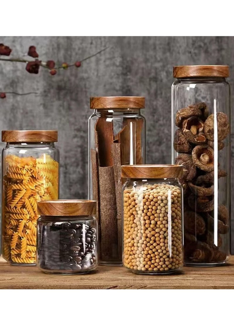 3 Pack Airtight Glass Storage Jar ,Borosilicate Glass Kitchen Canisters，Glass Canister for Kitchen, Pantry Organization, Ideal for Coffee, Nuts, Cookie (1000ml)