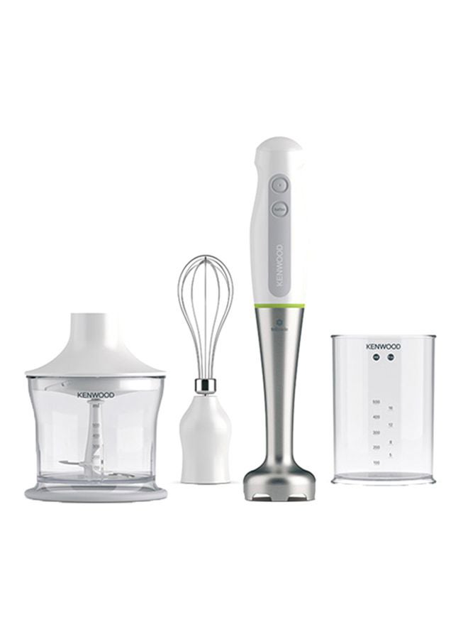 Hand Blender, Stainless Steel Wand, Chopper, 0.5L Beaker, Whisk, Turbo Function, Triblade Technology OWHDP109WG White