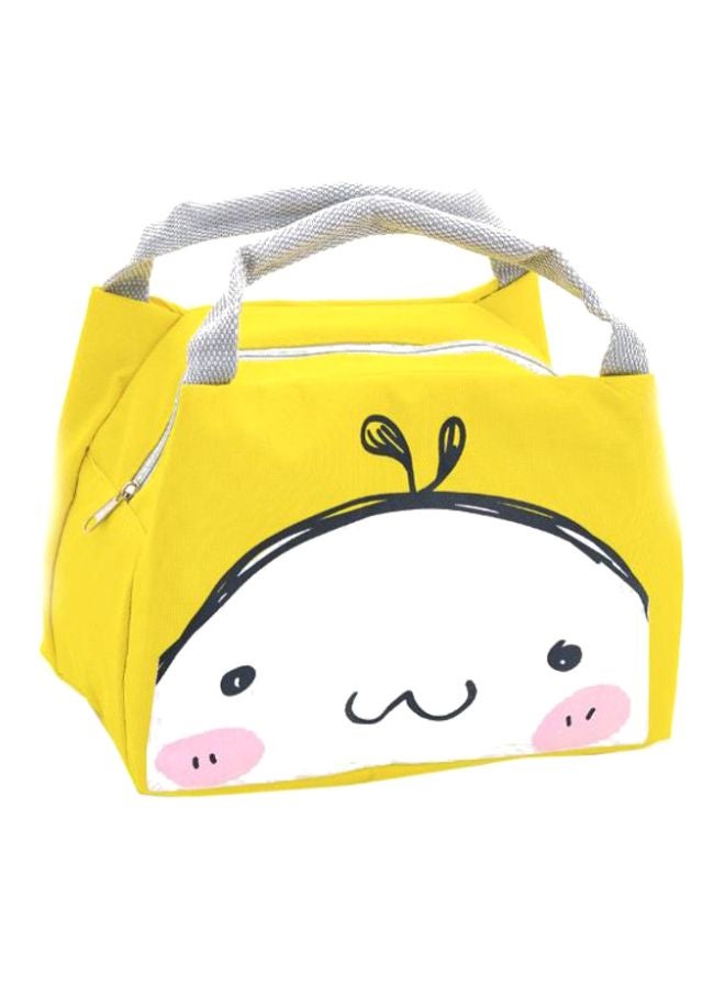 Printed Insulated Thermal Lunch Bag Yellow/White/Black 21x17x15cm