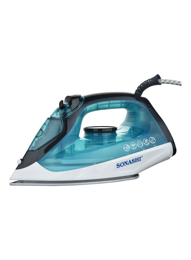 Steam Iron with Ceramic Coated Soleplate/Anti-Calc/Self Clean Function | Spray/Steam/Burst Steam and Dry | Manual Temperature Setting based on Cloth Type 220 ml 1800 W SI-5081C Blue/White