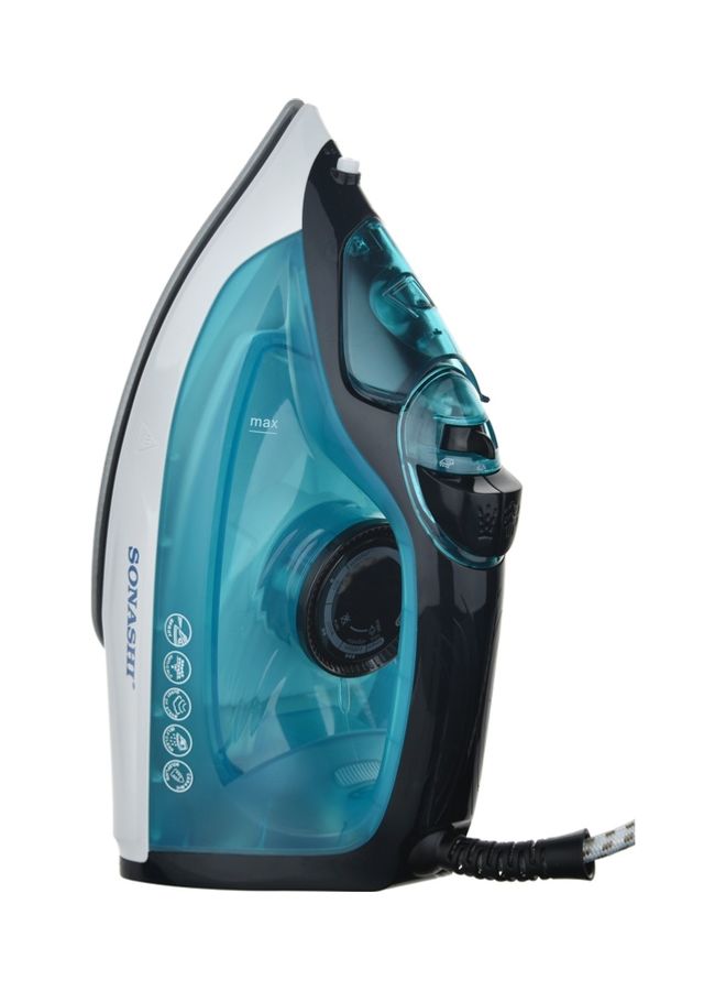 Steam Iron with Ceramic Coated Soleplate/Anti-Calc/Self Clean Function | Spray/Steam/Burst Steam and Dry | Manual Temperature Setting based on Cloth Type 220 ml 1800 W SI-5081C Blue/White