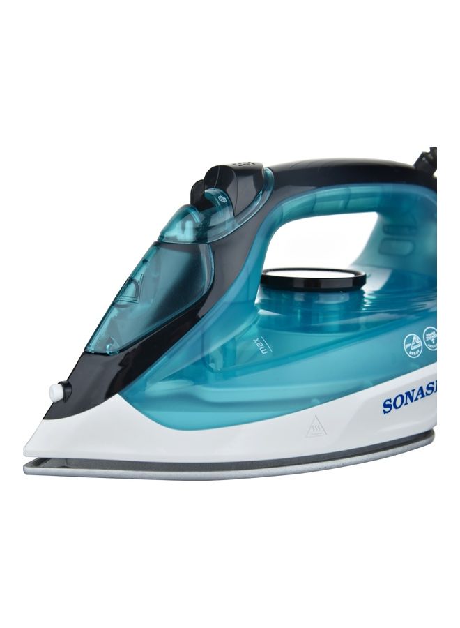 Steam Iron with Ceramic Coated Soleplate/Anti-Calc/Self Clean Function | Spray/Steam/Burst Steam and Dry | Manual Temperature Setting based on Cloth Type 220 ml 1800 W SI-5081C Blue/White