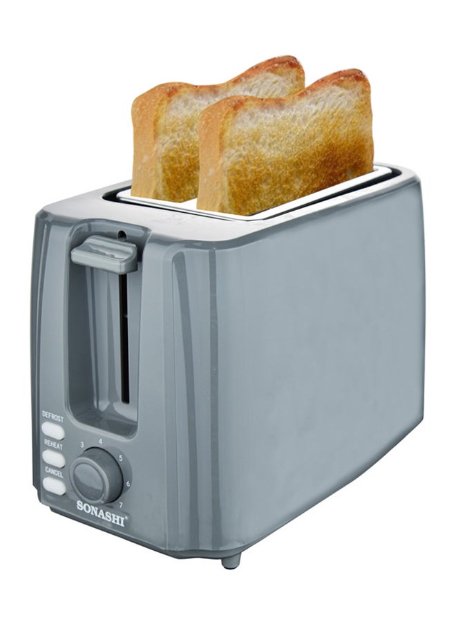 2 Slice Bread Toaster - Adjustable 7 Browning Control with Slide Out Crumb Tray | Defrost, Reheat and Cancel Options | Cool Touch Body for Fast Toasting 750 W ST-210 Grey