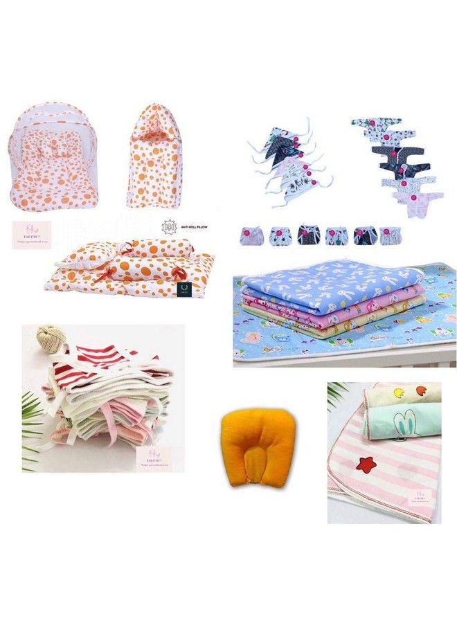 Just Born Baby Girl & Boy Daily Essential Hospital Kit All In One(Pack Of 57 Items)(0 3 Months)(Unisex) Multicolor