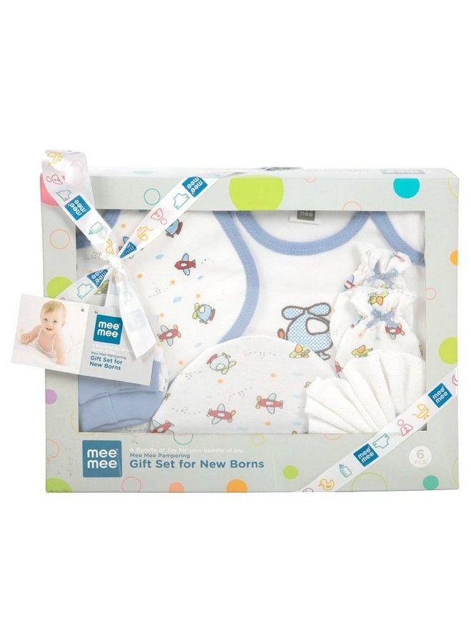 Pampering Aeroplane Print Gift Set Blue (Pack Of 6)