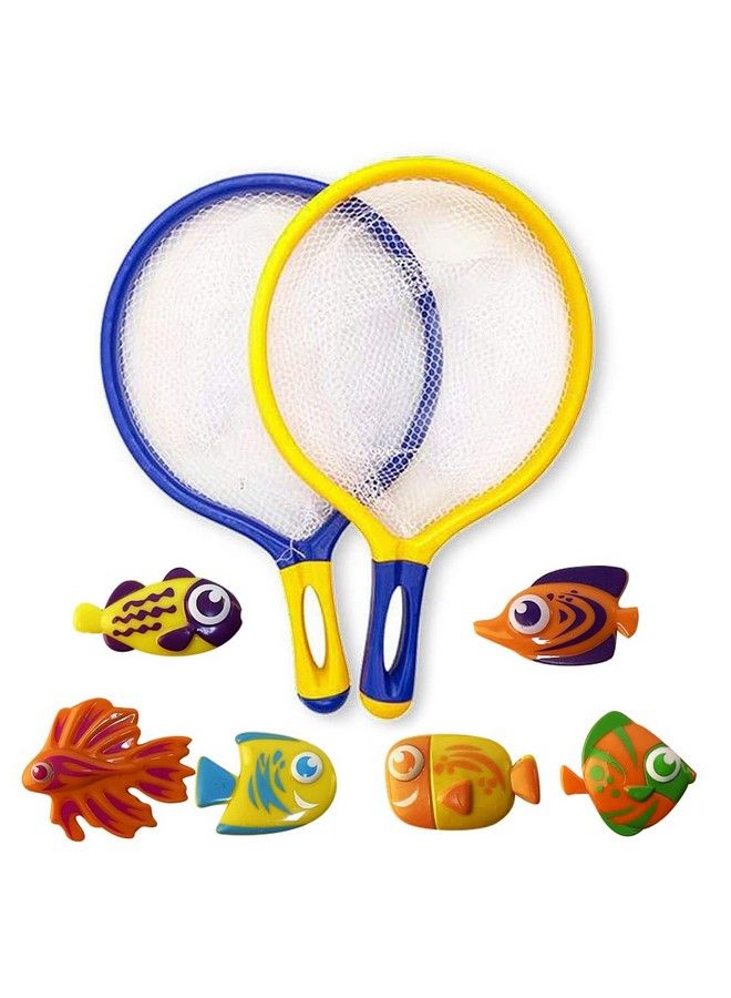 Fishing Net Catch Game Set Of 2 Each Set With 1 Fishing Net And 6 Colorful Fish Toys Pool Toys For Kids Bathtub Toys For Boys And Girls Summer Toys And Great Gift For Children