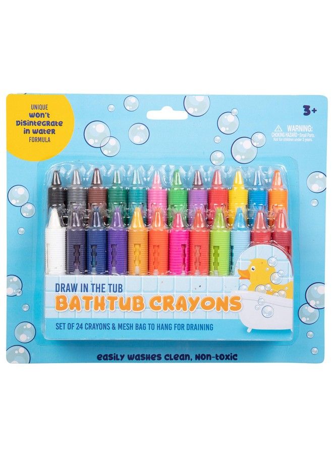 Bath Crayons Super Set Set Of 24 Draw In The Tub Colors With Bathtub Storage Mesh Bag Non Toxic Safe For Children Won'T Disintegrate In Water Art Project For Kids And Toddlers Fun Gift For Kids