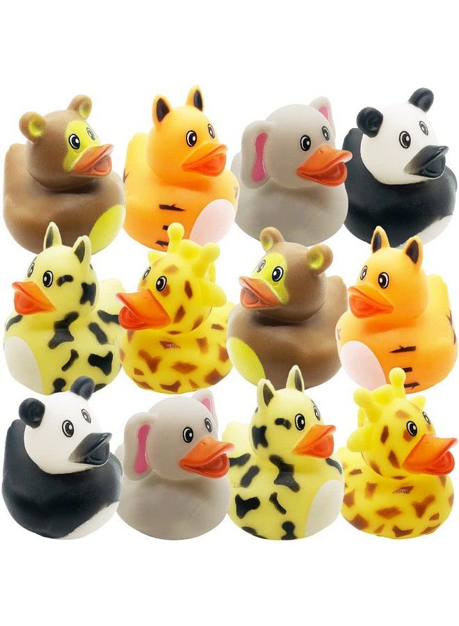 Zoo Animal Rubber Duckies For Kids Pack Of 12 Zoo Themed Duck Bathtub Pool Toys Fun Carnival And Safari Party Supplies Birthday Party Favors For Boys And Girls