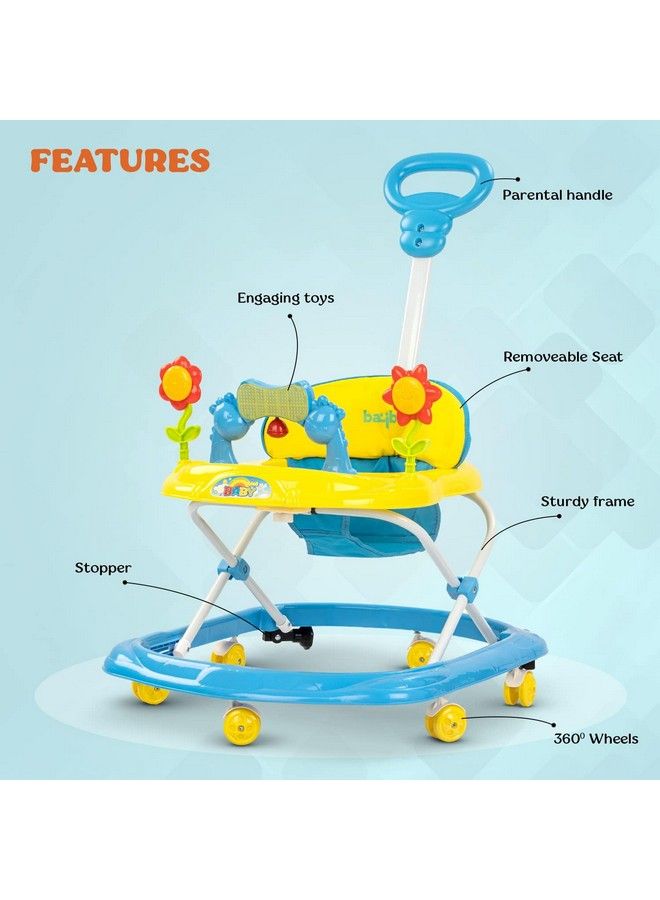 Kito Pro Baby Walker For Kids Foldable Activity Kids Walker With 3 Height Adjustable & Parental Push Handle ; Walker For Baby With Music & Light ; Walker Baby 6 18 Months Boy Girl