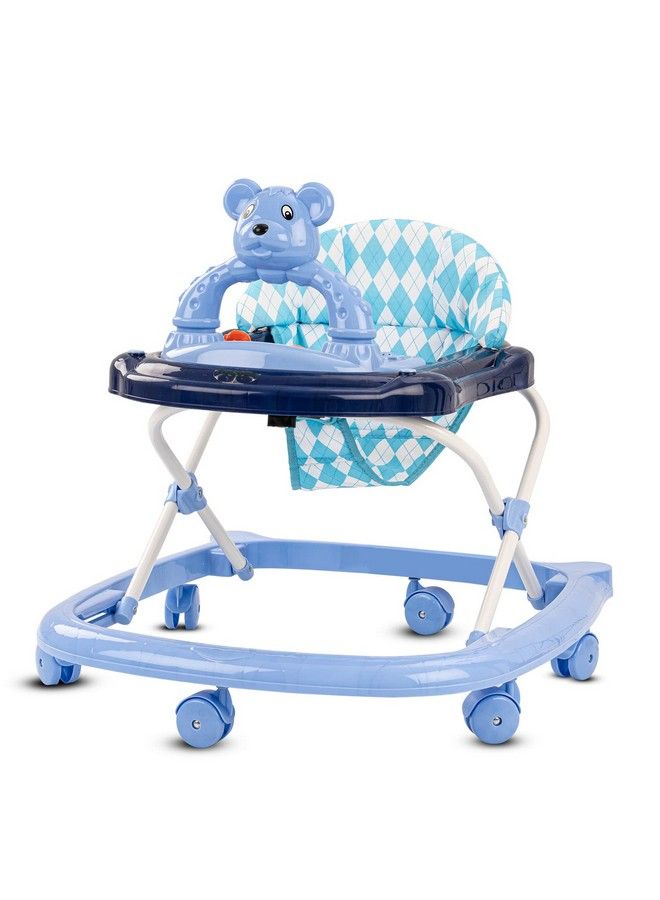 Twinkle Baby Walker For Kids Round Kids Walker With 3 Position Adjustable Height ; Walker For Baby With Musical Toy Bar Activity Walker For Babies 618 Months (Lite Blue)