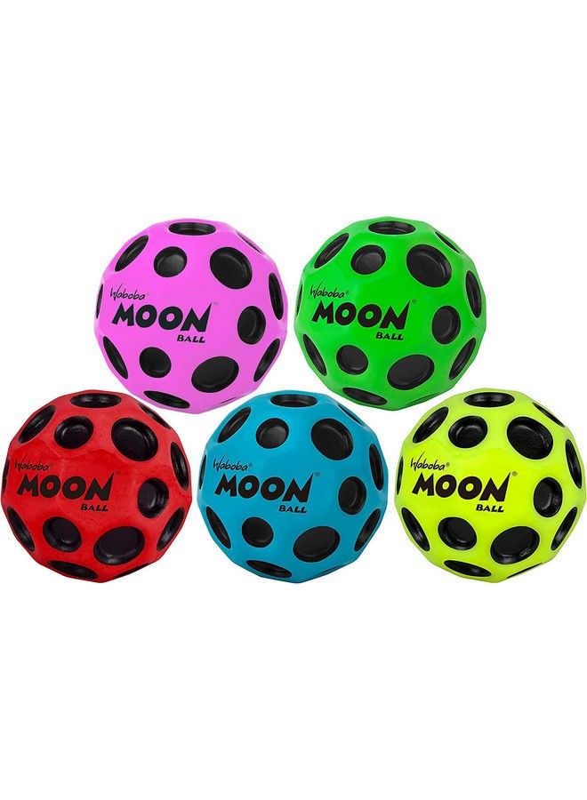 Moon Ball 5 Pack Bounces Out Of This World Original Patented Design Craters Make Pop Sounds Easy To Grip (Pack Of 5)