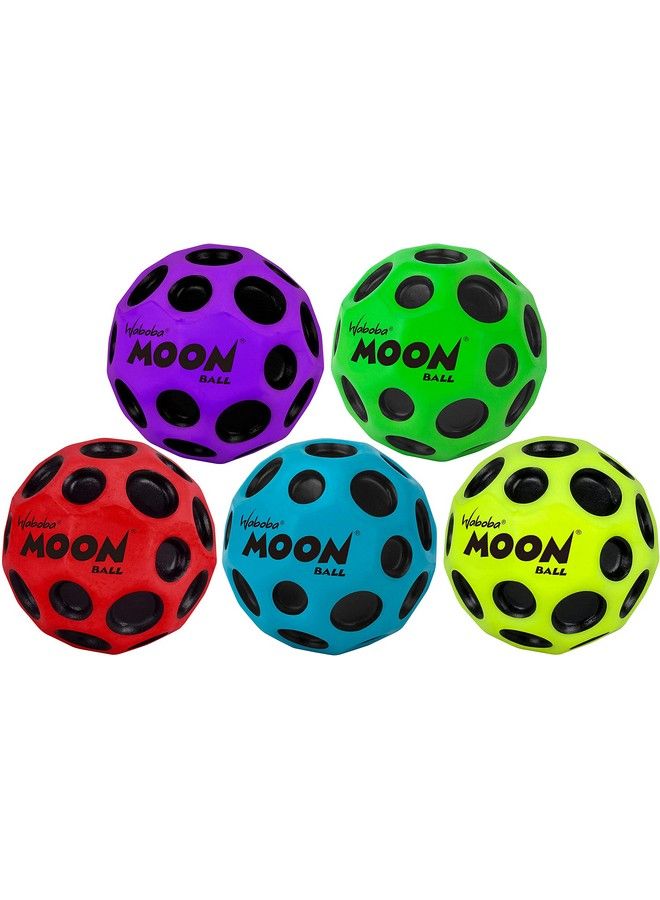 Moon Ball 5 Pack Bounces Out Of This World Original Patented Design Craters Make Pop Sounds Easy To Grip (Pack Of 5)