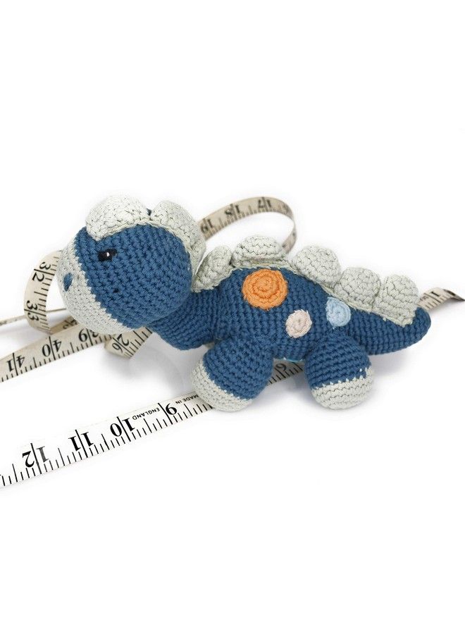 ; Handmade Dinosaur Blue ; Organic Cotton ; Crochet ; Fair Trade ; Pretend ; Imaginative Play ; Stegosaurus ; Machine Washable