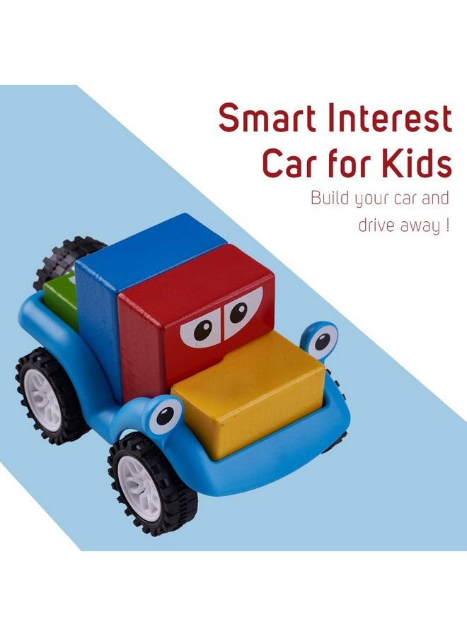 Wooden Smart Toy Car Puzzle Blocks For Kids Wooden Kids Toys With 4 Color Building Blocks Sorting Stacking Toys; Educational Gift Kids Baby Toys Car ; Puzzle Block Toy Cars For Kids Boys Girls