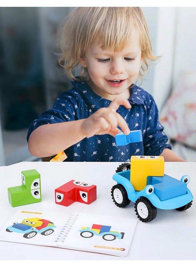 Wooden Smart Toy Car Puzzle Blocks For Kids Wooden Kids Toys With 4 Color Building Blocks Sorting Stacking Toys; Educational Gift Kids Baby Toys Car ; Puzzle Block Toy Cars For Kids Boys Girls