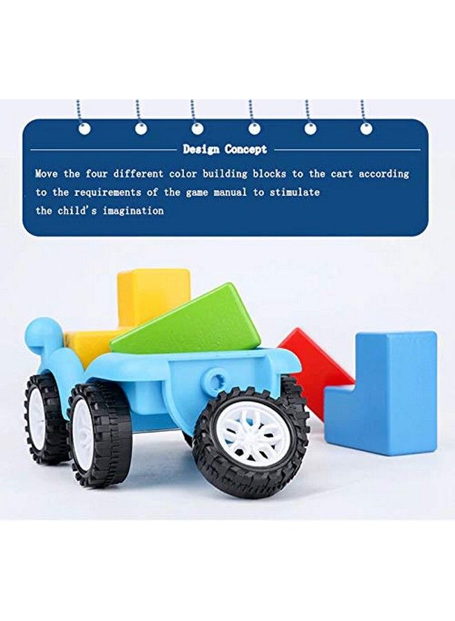 Wooden Smart Toy Car Puzzle Blocks For Kids Wooden Kids Toys With 4 Color Building Blocks Sorting Stacking Toys; Educational Gift Kids Baby Toys Car ; Puzzle Block Toy Cars For Kids Boys Girls