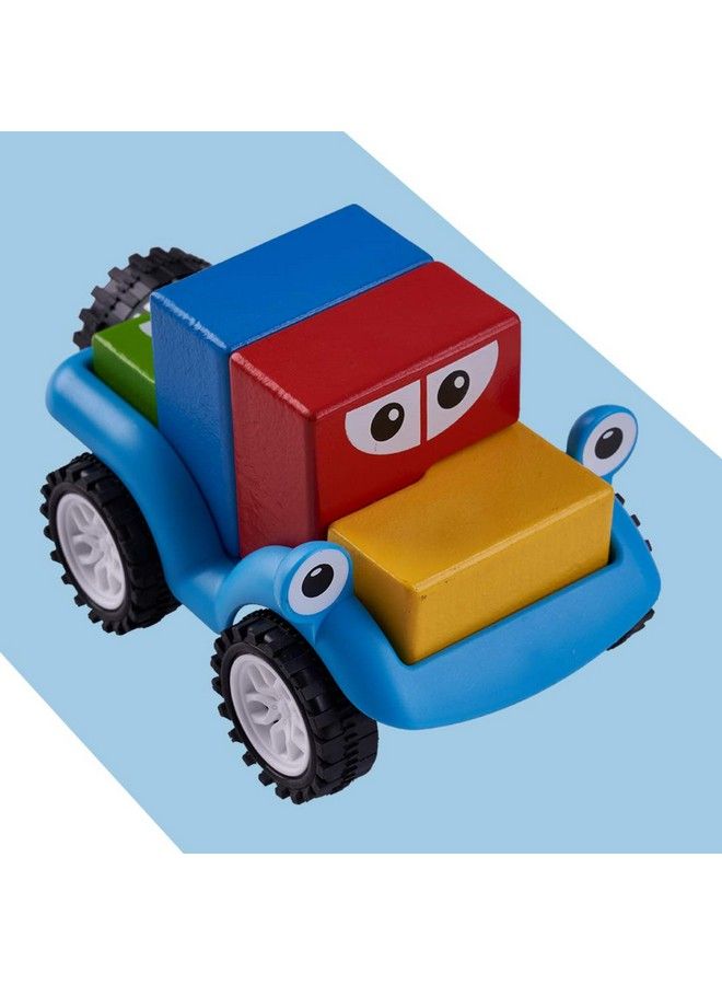 Wooden Smart Toy Car Puzzle Blocks For Kids Wooden Kids Toys With 4 Color Building Blocks Sorting Stacking Toys; Educational Gift Kids Baby Toys Car ; Puzzle Block Toy Cars For Kids Boys Girls