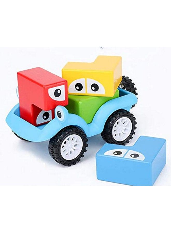 Wooden Smart Toy Car Puzzle Blocks For Kids Wooden Kids Toys With 4 Color Building Blocks Sorting Stacking Toys; Educational Gift Kids Baby Toys Car ; Puzzle Block Toy Cars For Kids Boys Girls