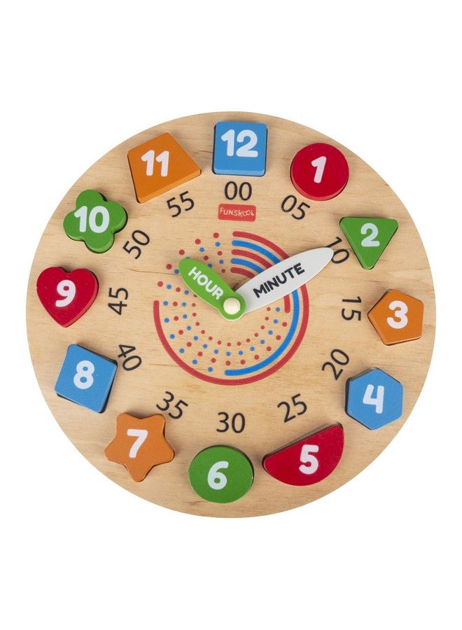 My Clock Shape Sorting Clock Puzzle Teaches Timeshapes And Numbers 3 Years & Above Preschool Toys Multicolor