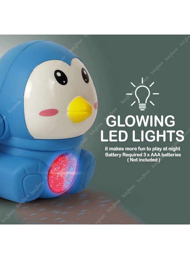 Tumbling Penguin Musical Toys For Baby Kids Crawling Toys With 360°Spinning & Rolling Music Light Sensor Control Dancing Penguin Sound Toy Tumbling Penguin Baby Toys 6 12 Months Boy Girl