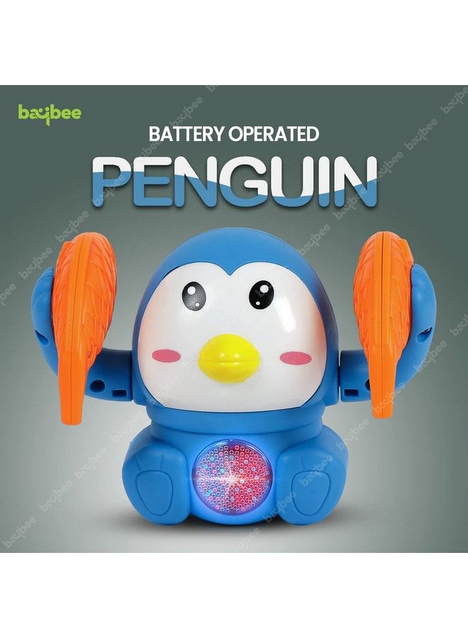 Tumbling Penguin Musical Toys For Baby Kids Crawling Toys With 360°Spinning & Rolling Music Light Sensor Control Dancing Penguin Sound Toy Tumbling Penguin Baby Toys 6 12 Months Boy Girl