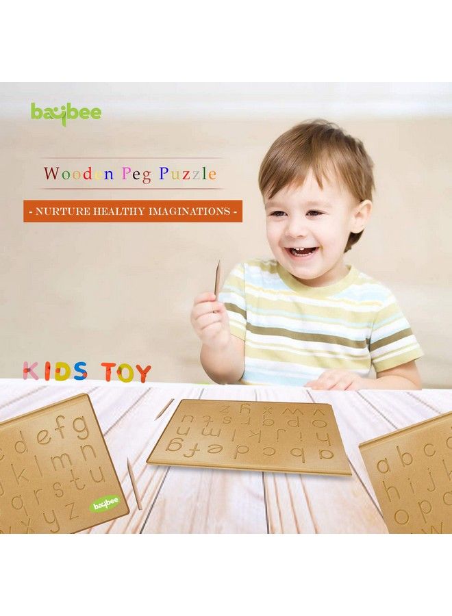 Wooden English Alphabet Learning Educational Board For Kids A To Z English Alphabet Puzzle With Tracing Board Educational Learning Wooden Puzzle Board For Kids Children Boys & Girls