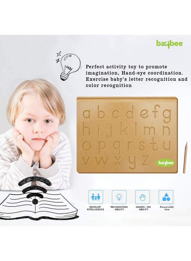 Wooden English Alphabet Learning Educational Board For Kids A To Z English Alphabet Puzzle With Tracing Board Educational Learning Wooden Puzzle Board For Kids Children Boys & Girls