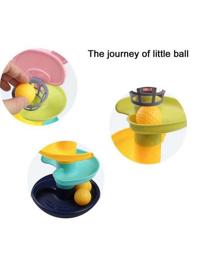 Ball Drop And Roll Swirling Tower For Baby And Toddler Development Educational Toys ; Stack Drop And Go Ball Ramp Toy Set Includes 3 Spinning Acrylic Activity Balls (Roll Ball)Multi Color