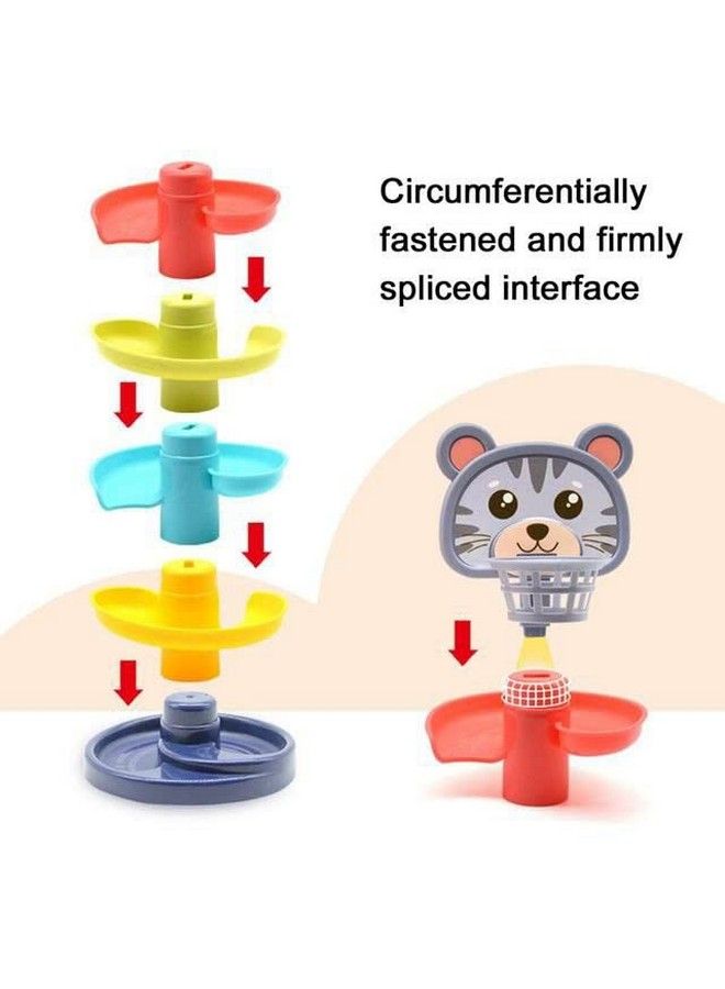 Ball Drop And Roll Swirling Tower For Baby And Toddler Development Educational Toys ; Stack Drop And Go Ball Ramp Toy Set Includes 3 Spinning Acrylic Activity Balls (Roll Ball)Multi Color