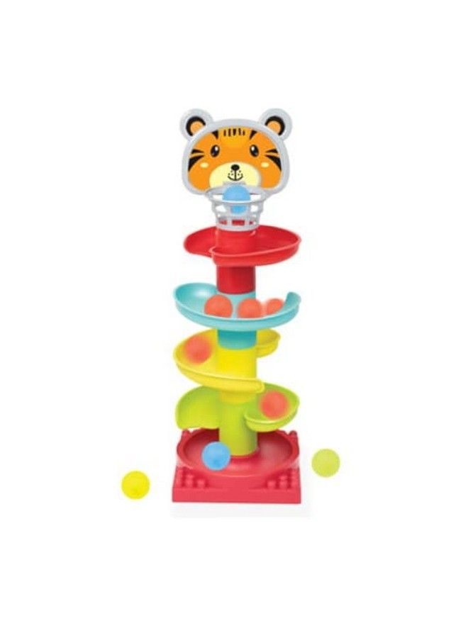 Ball Drop And Roll Swirling Tower For Baby And Toddler Development Educational Toys ; Stack Drop And Go Ball Ramp Toy Set Includes 3 Spinning Acrylic Activity Balls (Roll Ball)Multi Color