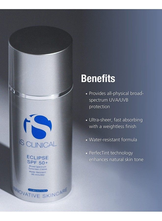 Eclipse Spf 50+ Sunscreen Zinc Oxide Tinted Sunscreen Ultra Sheer Nongreasy Matte Finish Sun Cream For Face