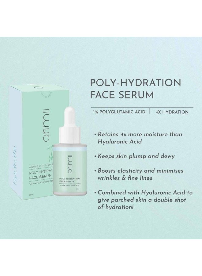 Polyhydration Serum ; Polyglutamic Acid & Hyaluronic Acid ; 4X Hydration ; Safe For Sensitive Skin Pregnancy & Breastfeeding (30 Ml)