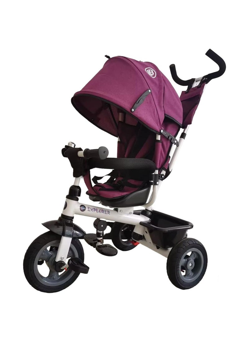 Lovely Baby LB 375 Tricycle with Sun Canopy - Reclining Seat - Parent Handle & Footrest