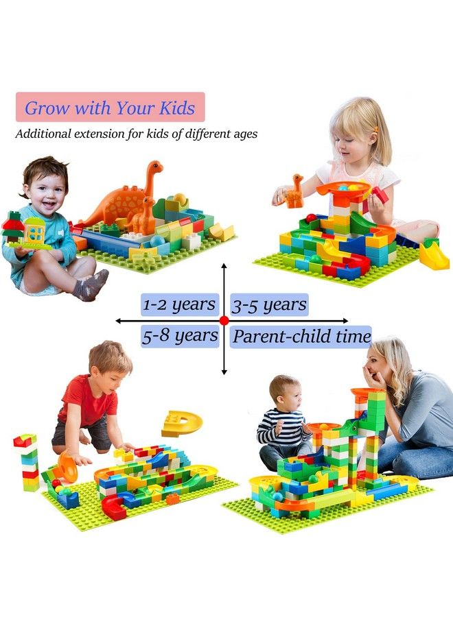 Marble Run Building Blocks 145 Pcs Classic Big Blocks Stem Toy Bricks Set Kids Race Track Compatible With All Major Brands Bulk Bricks Set For Boys Girls Toddler Age 3 4 5 6 7 8+