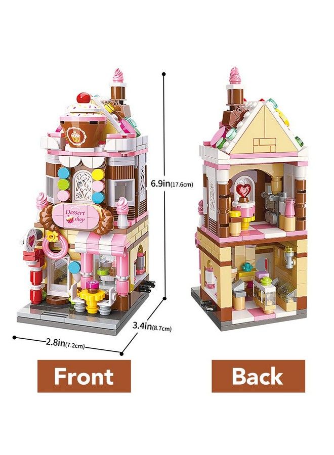 Girls Building Blocks Toy Dream Dessert House Building Kit Street View Construction Educational Toy For Girls Age 6 12 And Up (344 Piece)