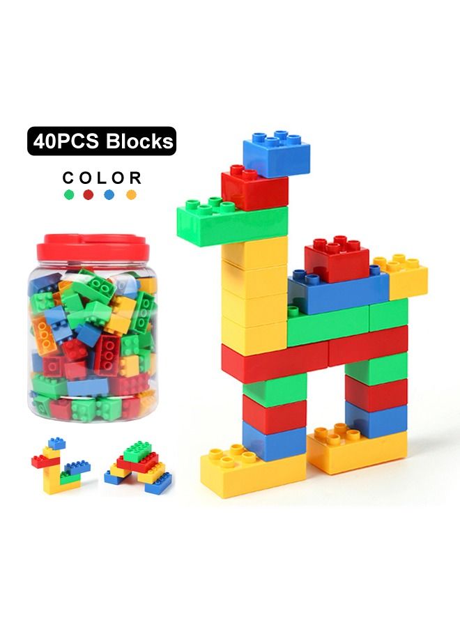 40-Piece Non-Toxic PE Plastic DIY Creative Building Block Children Kids Toys Educational