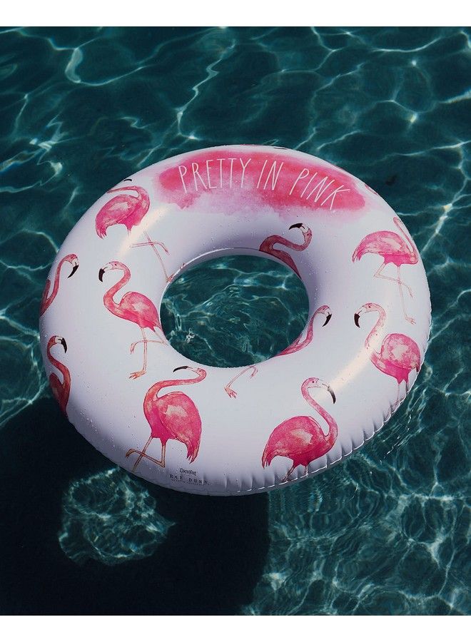 Rae Dunn Ring Float By Coconut Float Pretty In Pink Flamingo Pattern Adult Size Large 48 Inch Inflatable Raft & Durable Water Inner Tube Stable Ride On For Summer Parties & Swim Events