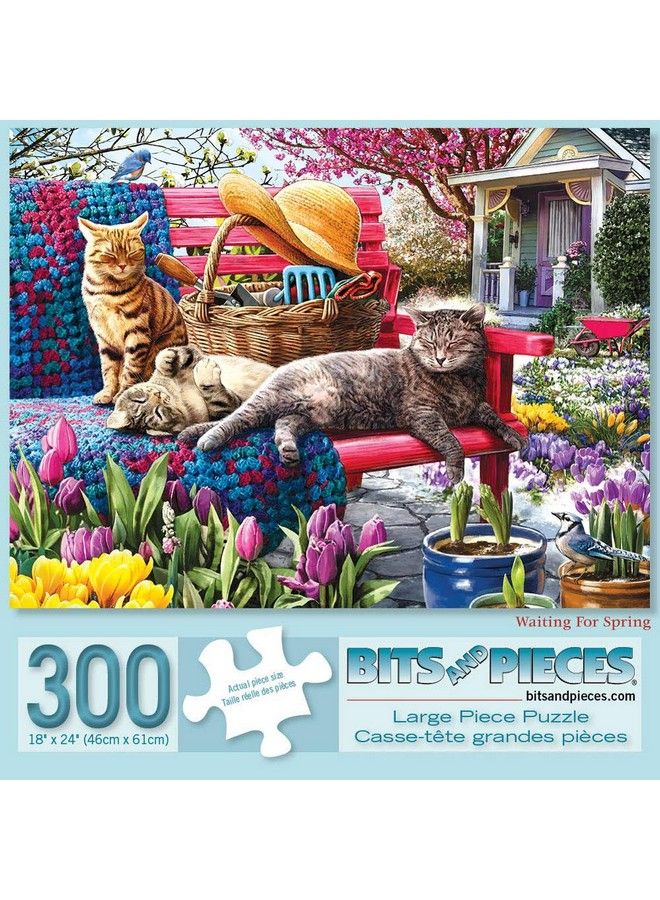 Value Set Of Three (3) 300 Piece Jigsaw Puzzles For Adults Spring Collection Large Piece Jigsaws By Artist Larry Jones 18” X 24”