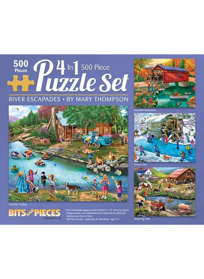 4 In 1 Multi Pack 500 Piece Jigsaw Puzzles For Adults 500 Pc Large Piece Puzzle Set Bundle By Artist Mary Thompson 16