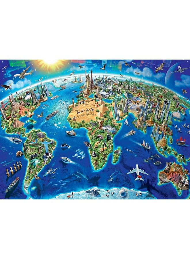 1000 Piece World Landmarks Map Puzzle Paper Jigsaw Puzzle For Adults School Supplies World Map Puzzle 1000 Pieces Puzzles For Adults